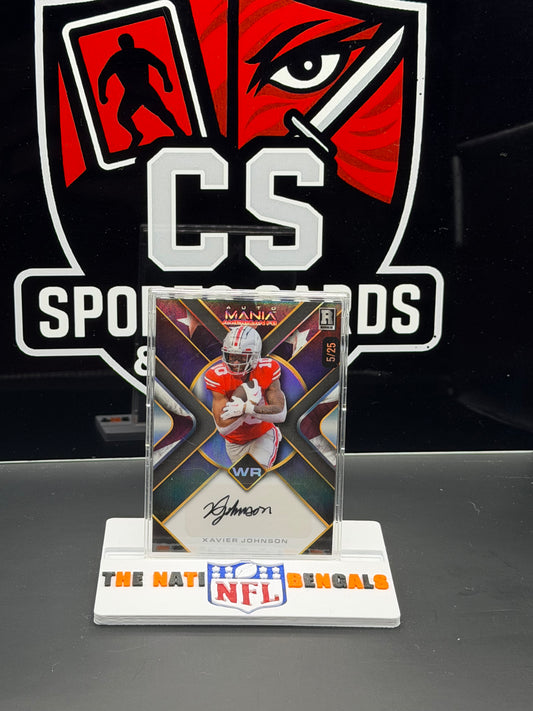 2024 Wild Card Auto Mania Xavier Johnson RC Auto 5/25 Ohio State WR