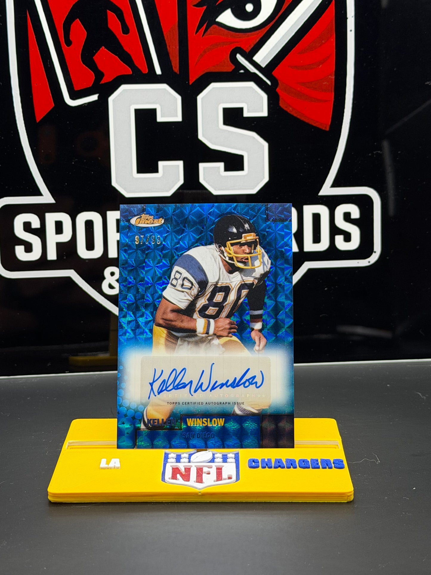Kellen Winslow 2024 Topps Finest Autograph FBA-KW Serial 97/99 Chargers TE
