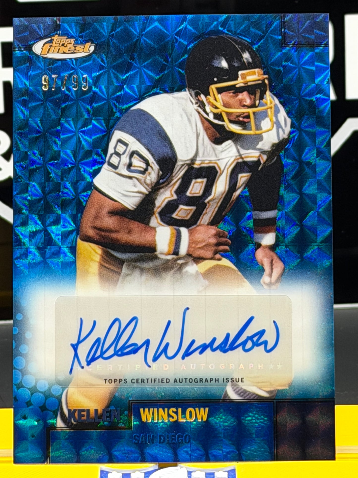 Kellen Winslow 2024 Topps Finest Autograph FBA-KW Serial 97/99 Chargers TE