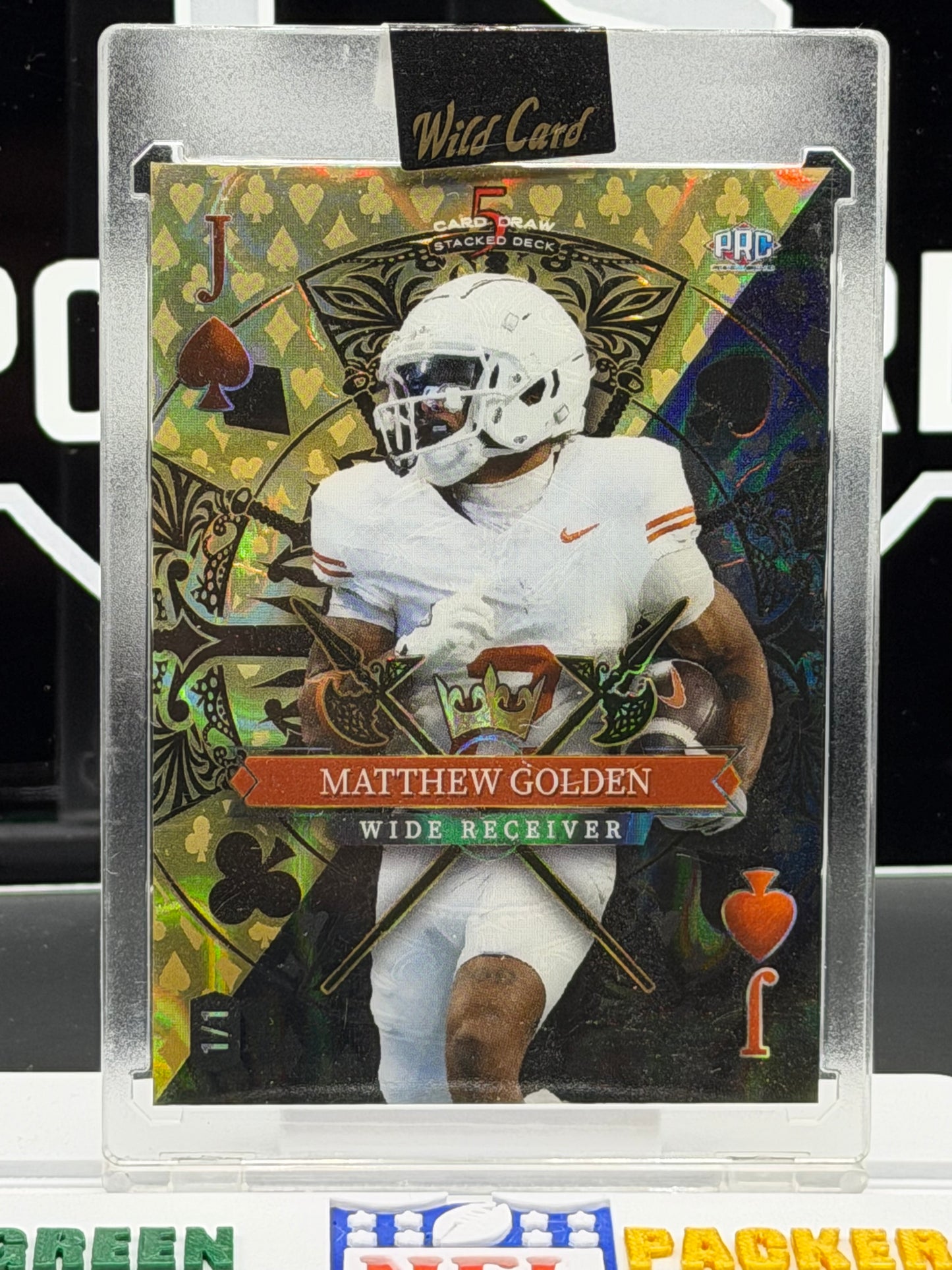 2024 Wild Card Matthew Golden TRUE 1/1 Stacked Deck 5 Card Draw Gold Clubs SSP