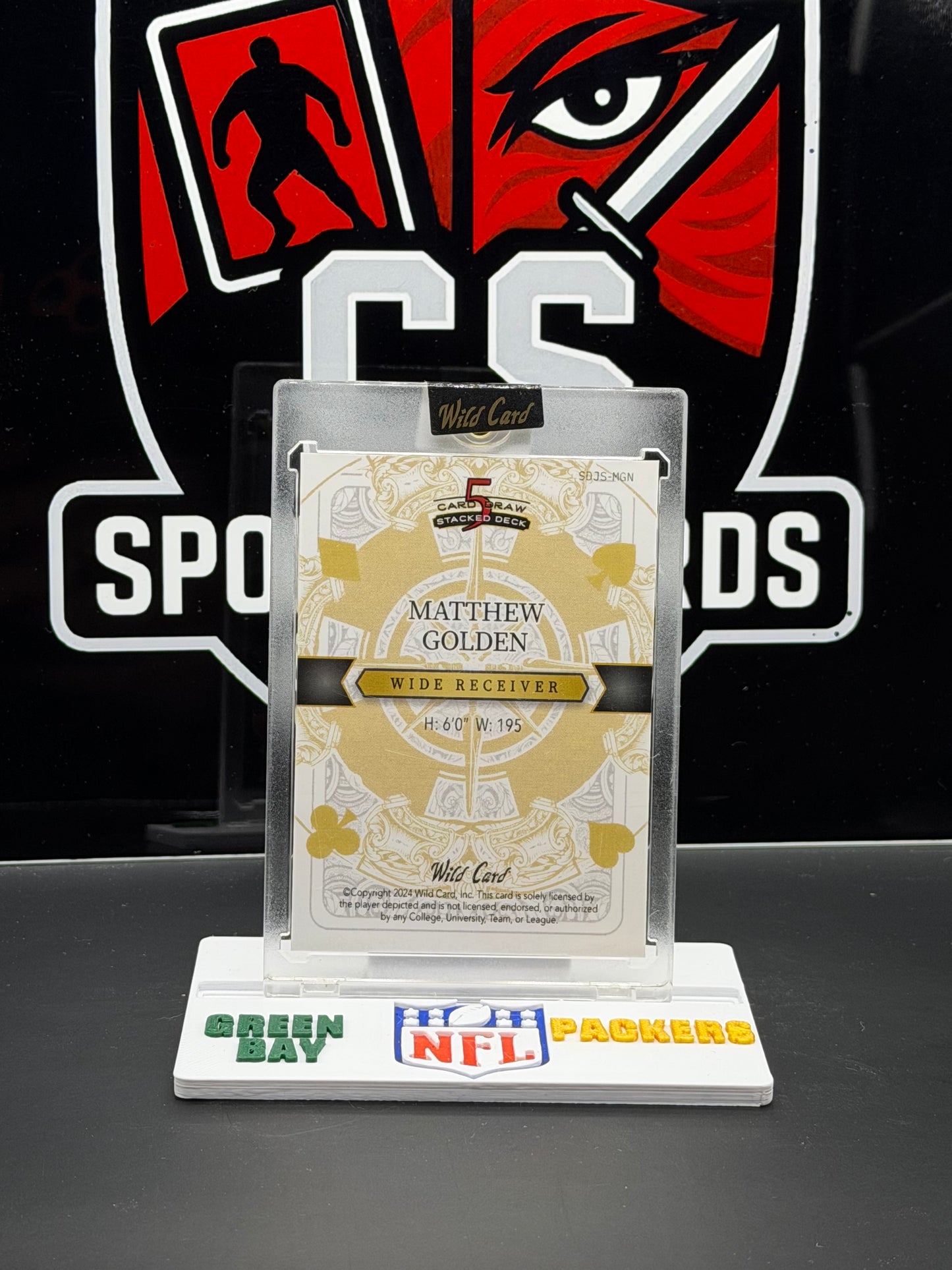 2024 Wild Card Matthew Golden TRUE 1/1 Stacked Deck 5 Card Draw Gold Clubs SSP