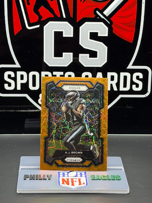 2023 Panini Prizm A.J. Brown Laser Orange Prizm Philadelphia Eagles #236