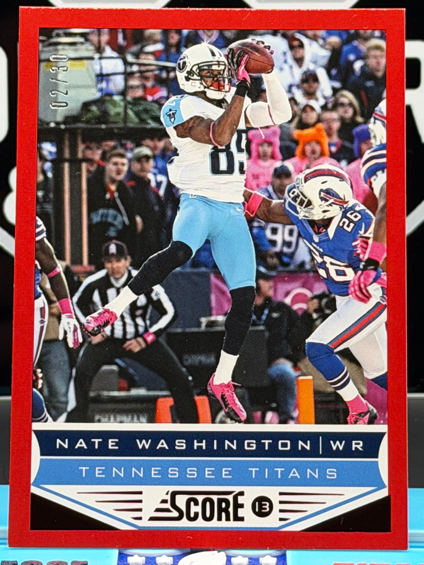 2013 Score Nate Washington Red Zone 02/30 Titans #210 Serial Numbered