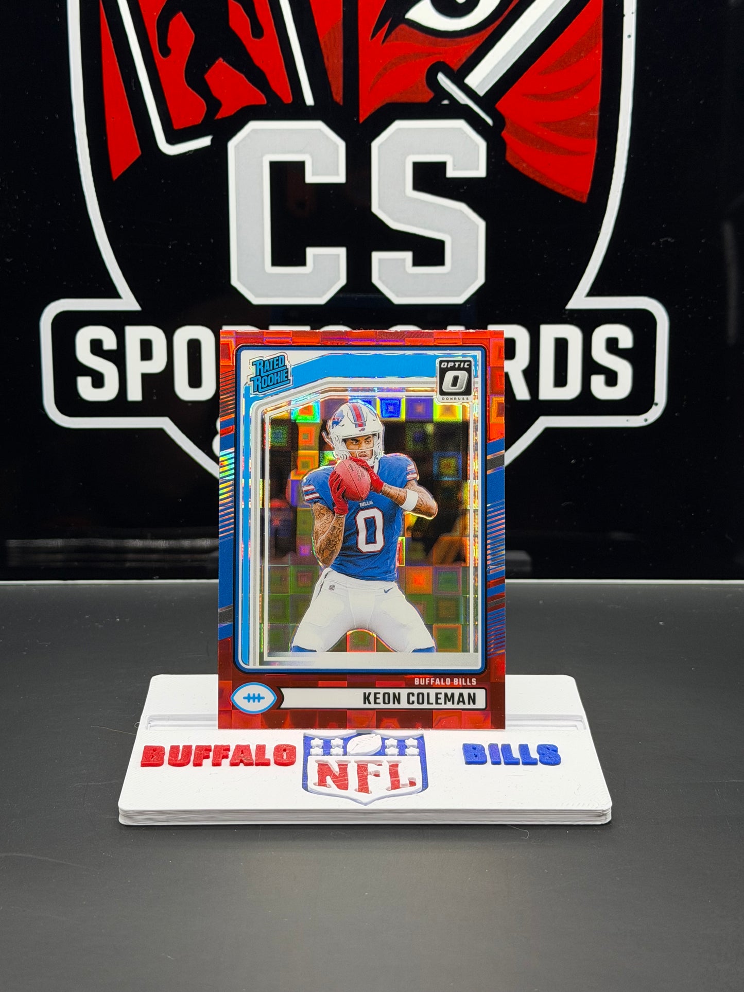 2024 Donruss Optic Keon Coleman Red Pandora Rated Rookie Prizm #358 Bills