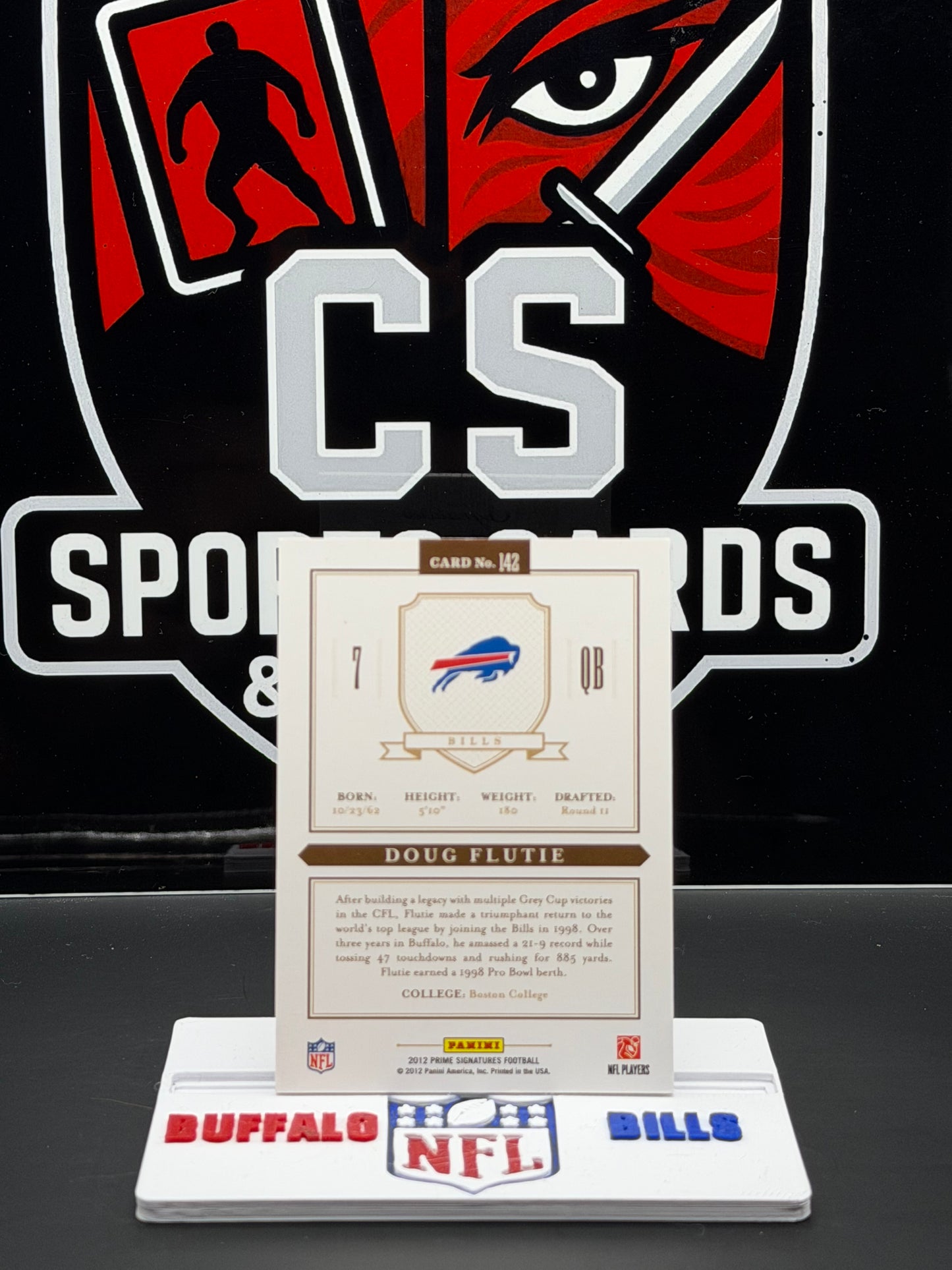 2012 Panini Prime Signatures Doug Flutie #142 353/499 Bills Serial