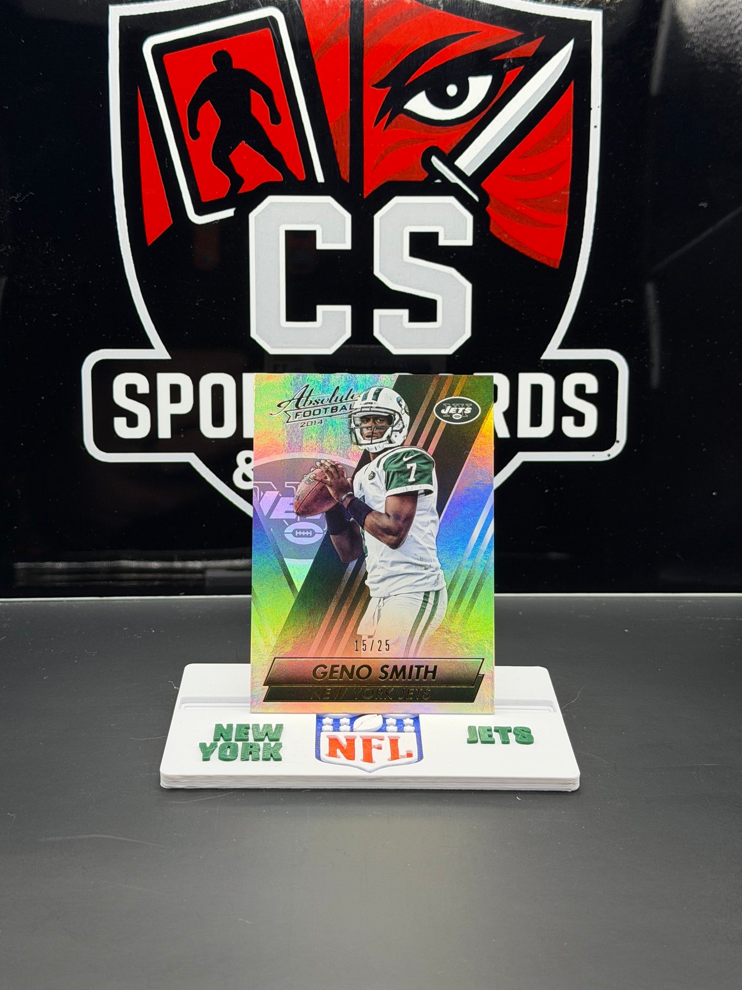2014 Panini Absolute Geno Smith Spectrum Green 15/25 Jets #13 Serial Numbered