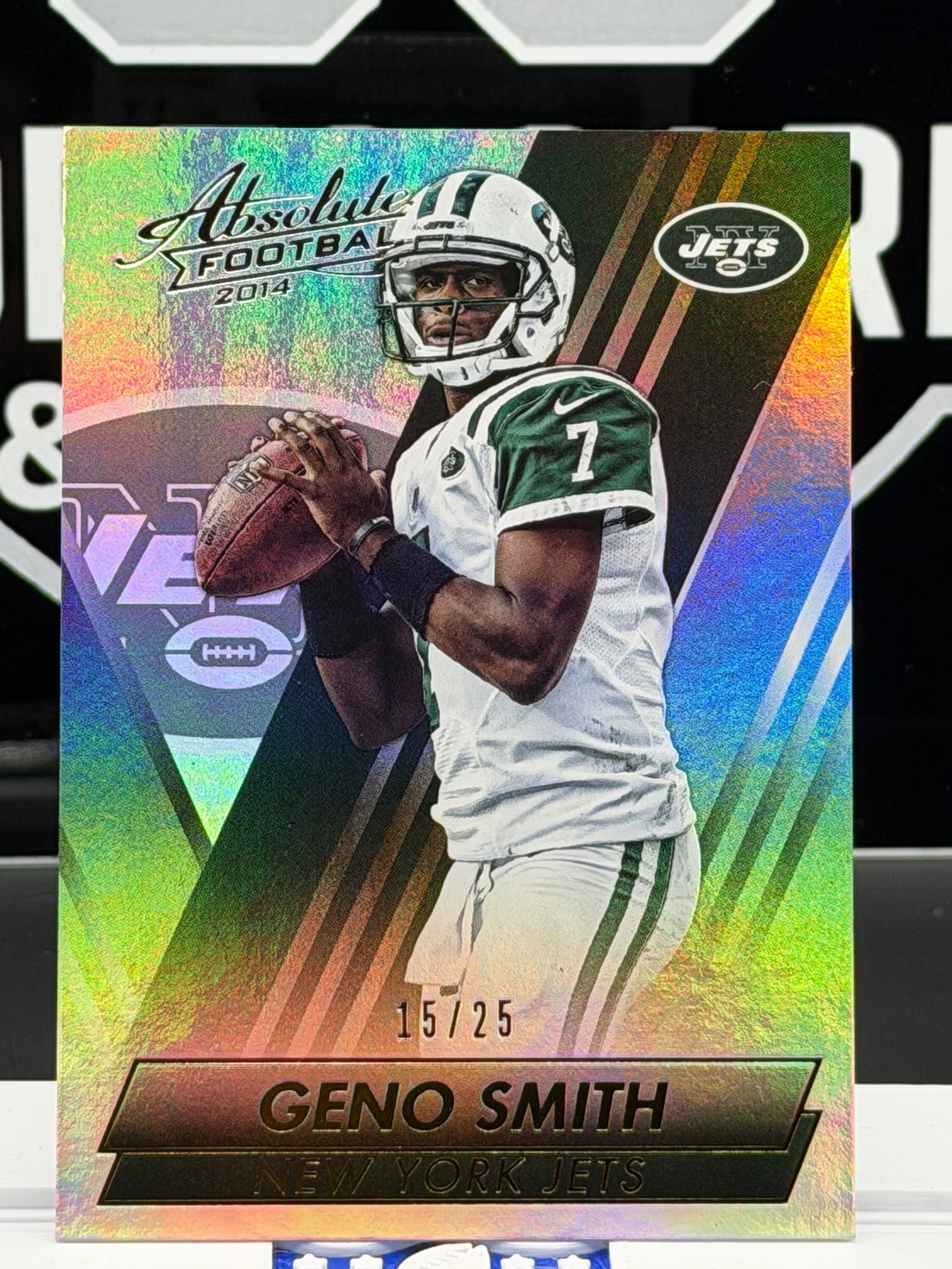 2014 Panini Absolute Geno Smith Spectrum Green 15/25 Jets #13 Serial Numbered