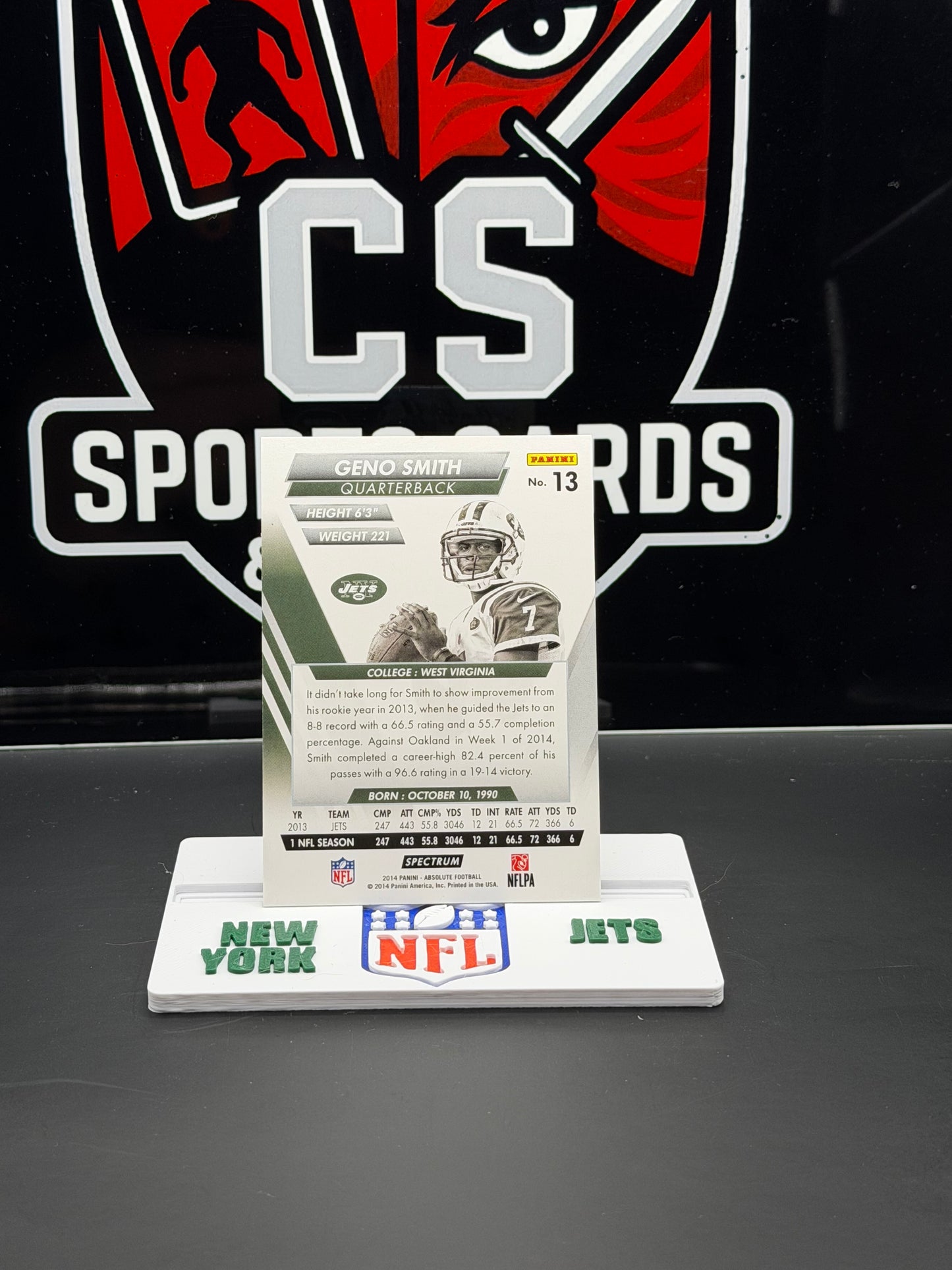 2014 Panini Absolute Geno Smith Spectrum Green 15/25 Jets #13 Serial Numbered
