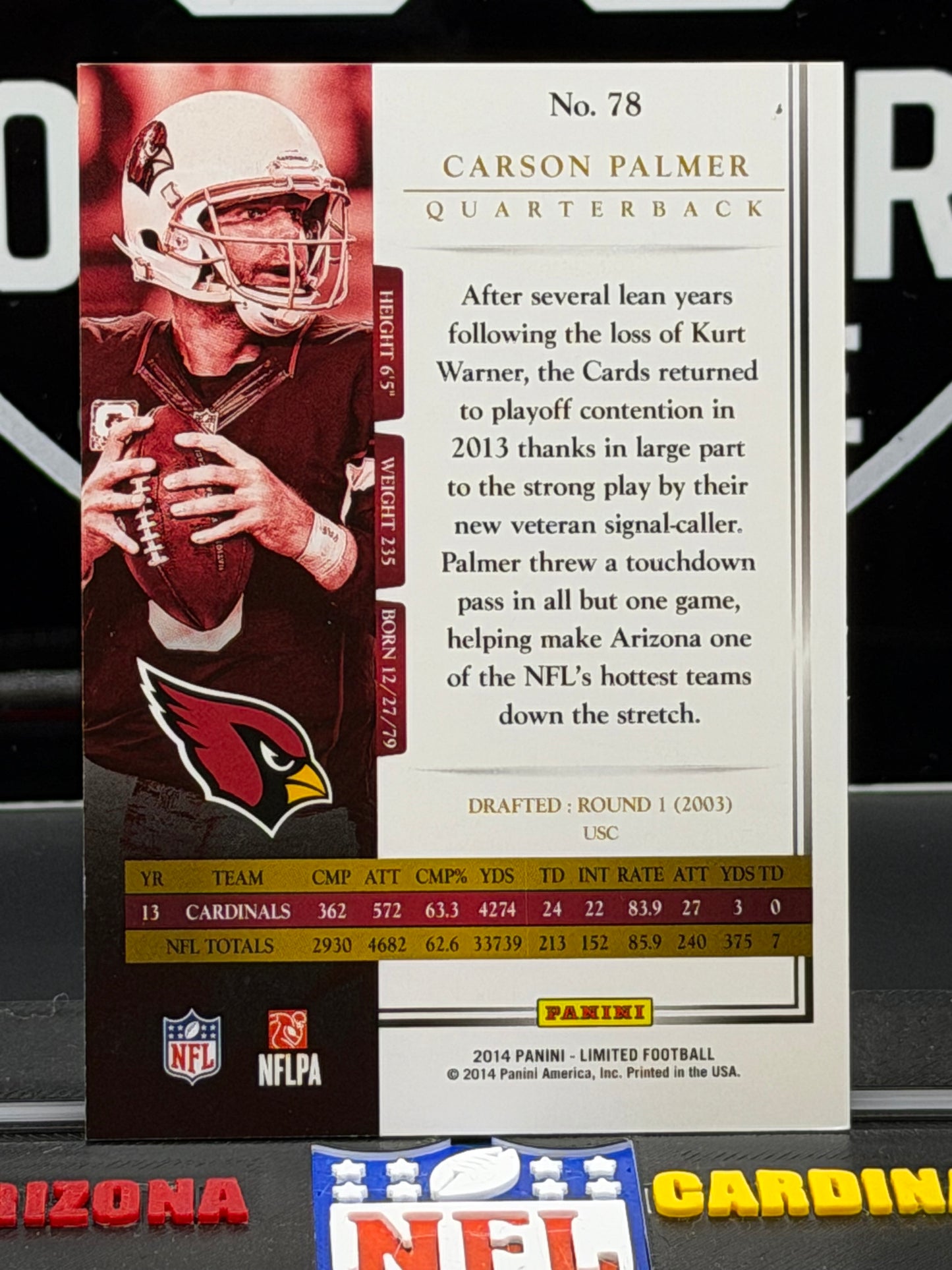 2014 Panini Limited Carson Palmer /399 #78 Cardinals SP