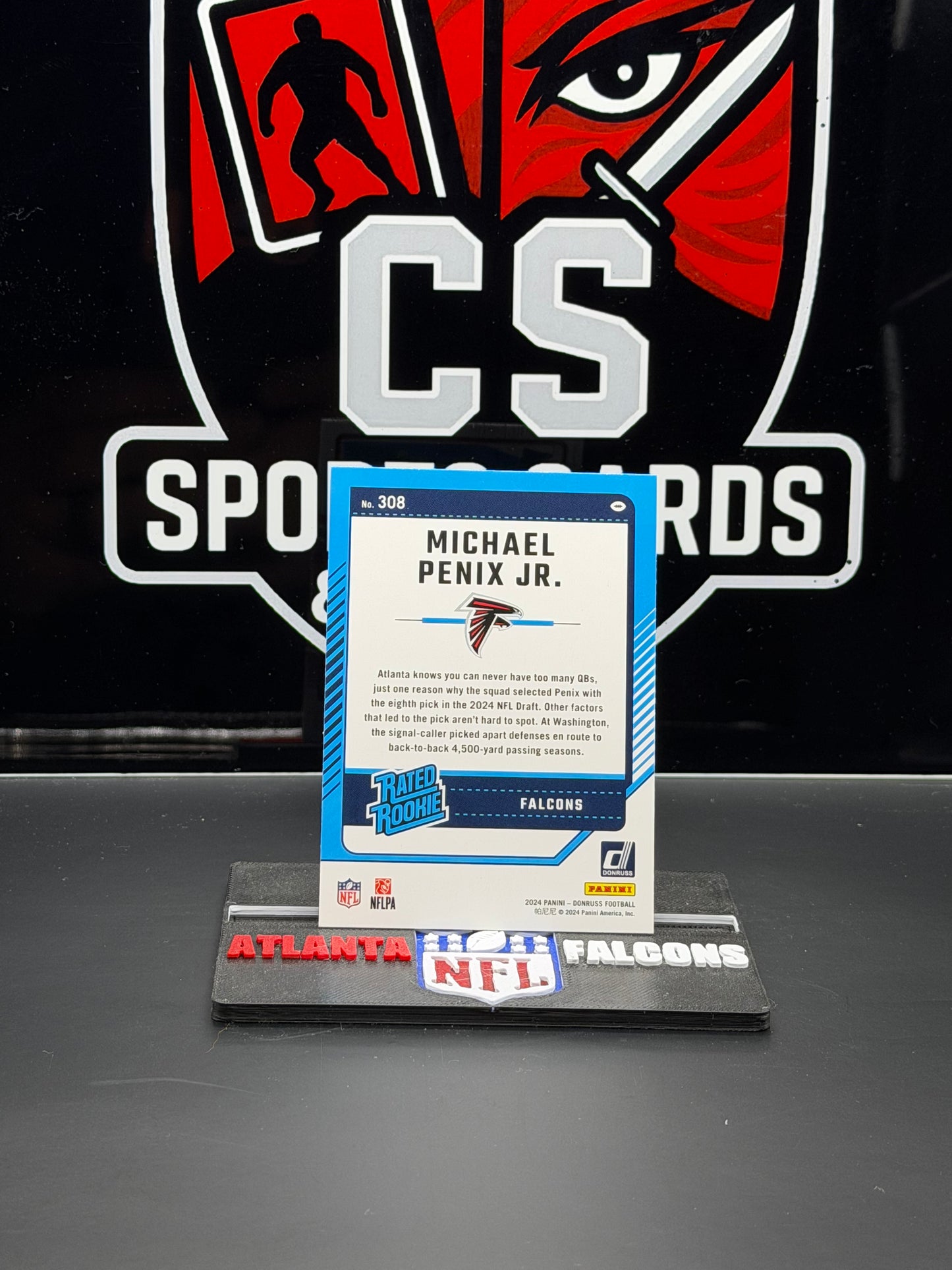 2024 Donruss Michael Penix Jr Rated Rookie RC #308 Falcons
