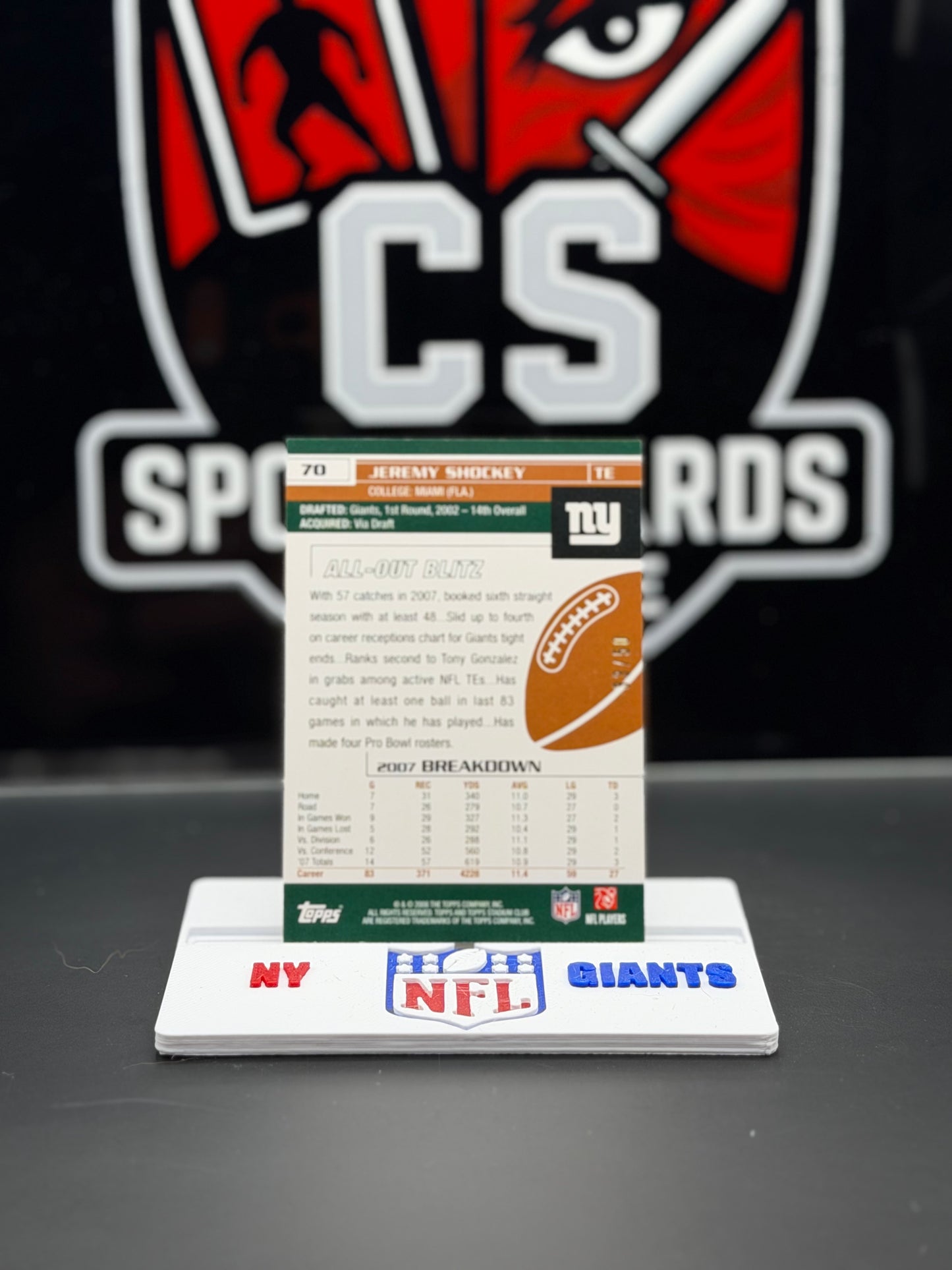2008 Topps Stadium Club Jeremy Shockey 33/50 Giants SP