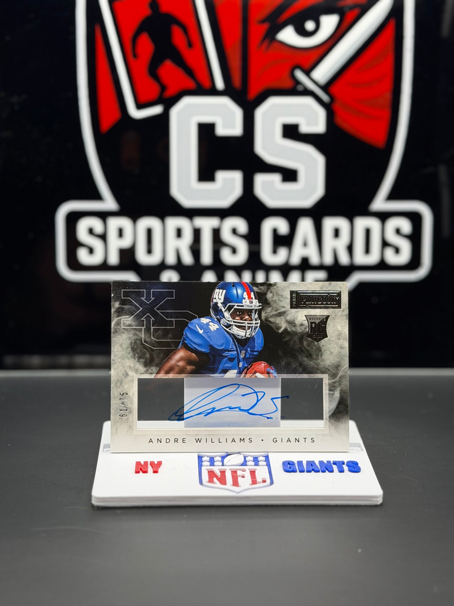 2014 Panini Playbook Andre Williams Rookie Auto /75 Giants RC 61/75