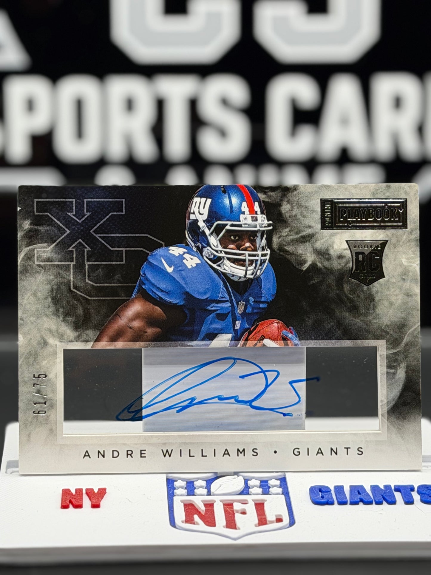 2014 Panini Playbook Andre Williams Rookie Auto /75 Giants RC 61/75