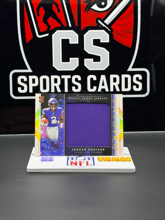 2023 Panini Origins Jordan Addison Rookie Jumbo Jersey /199 Vikings RC 93/199