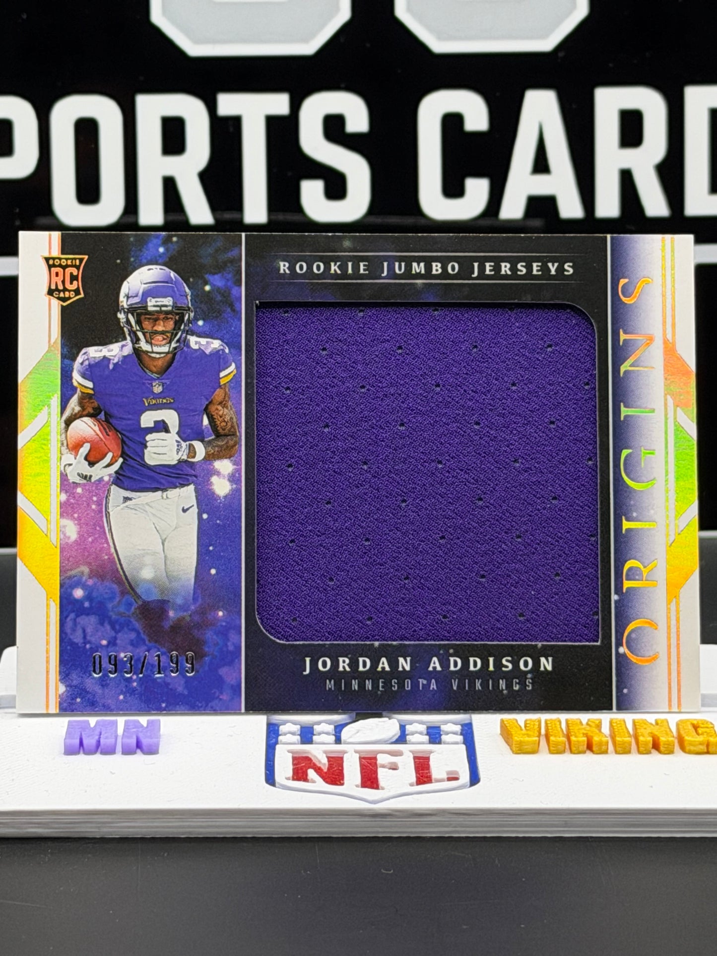 2023 Panini Origins Jordan Addison Rookie Jumbo Jersey /199 Vikings RC 93/199