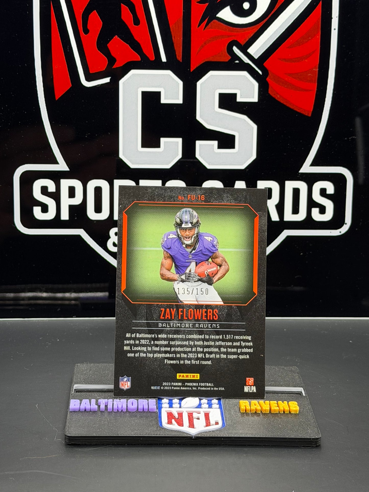 2023 Panini Phoenix Zay Flowers Fired Up RC /150 Ravens #FU-16 135/150