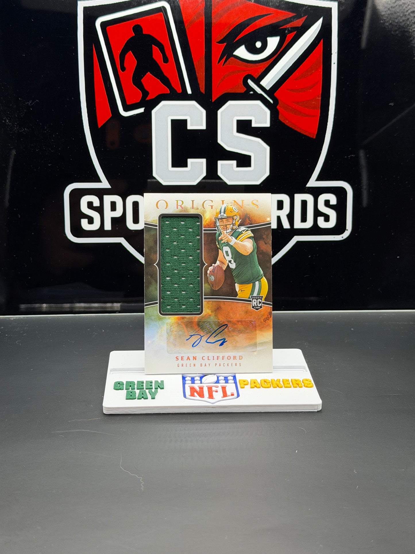 2023 Panini Origins Sean Clifford Rookie Jumbo Patch Auto Packers RC