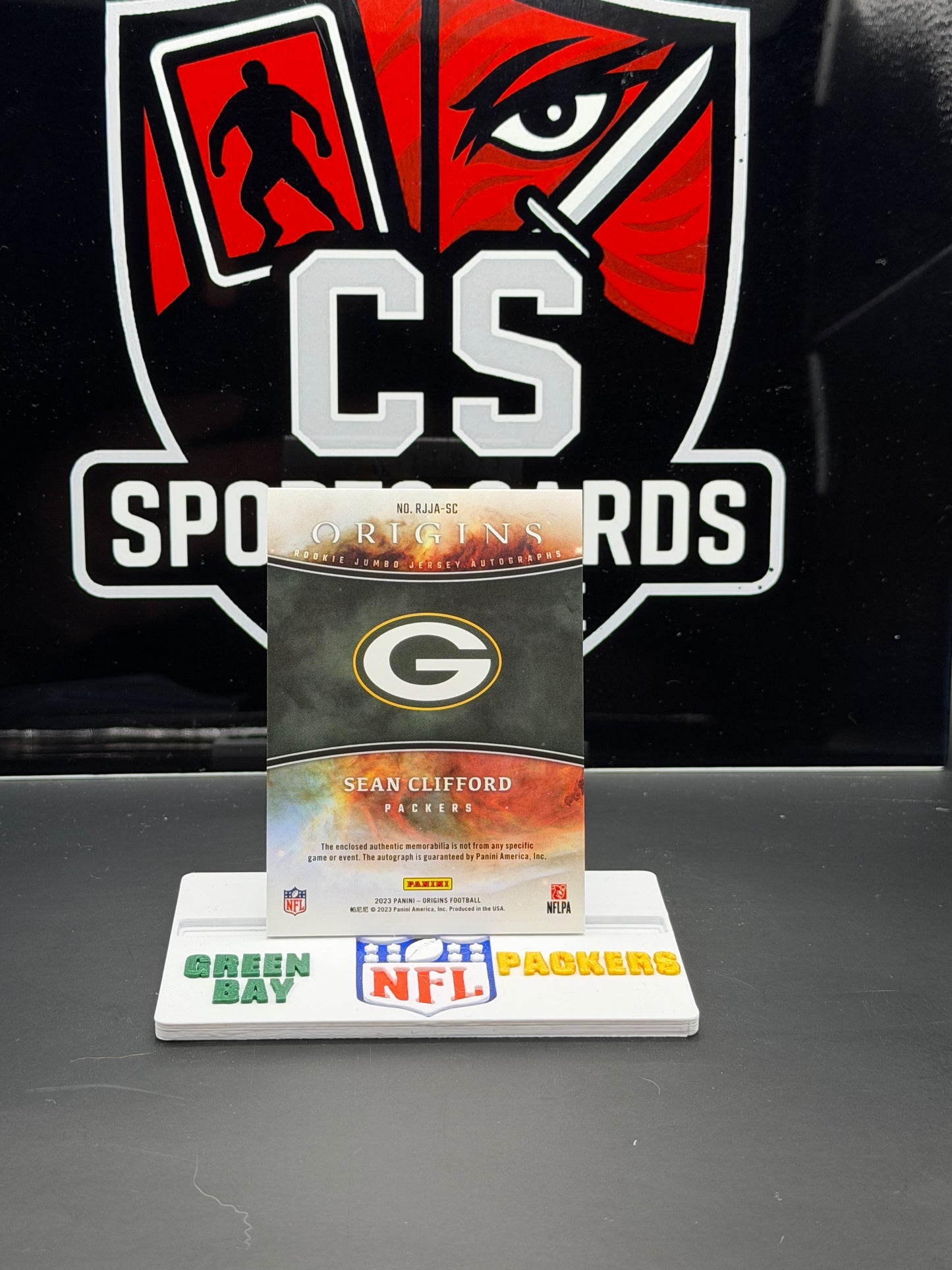 2023 Panini Origins Sean Clifford Rookie Jumbo Patch Auto Packers RC