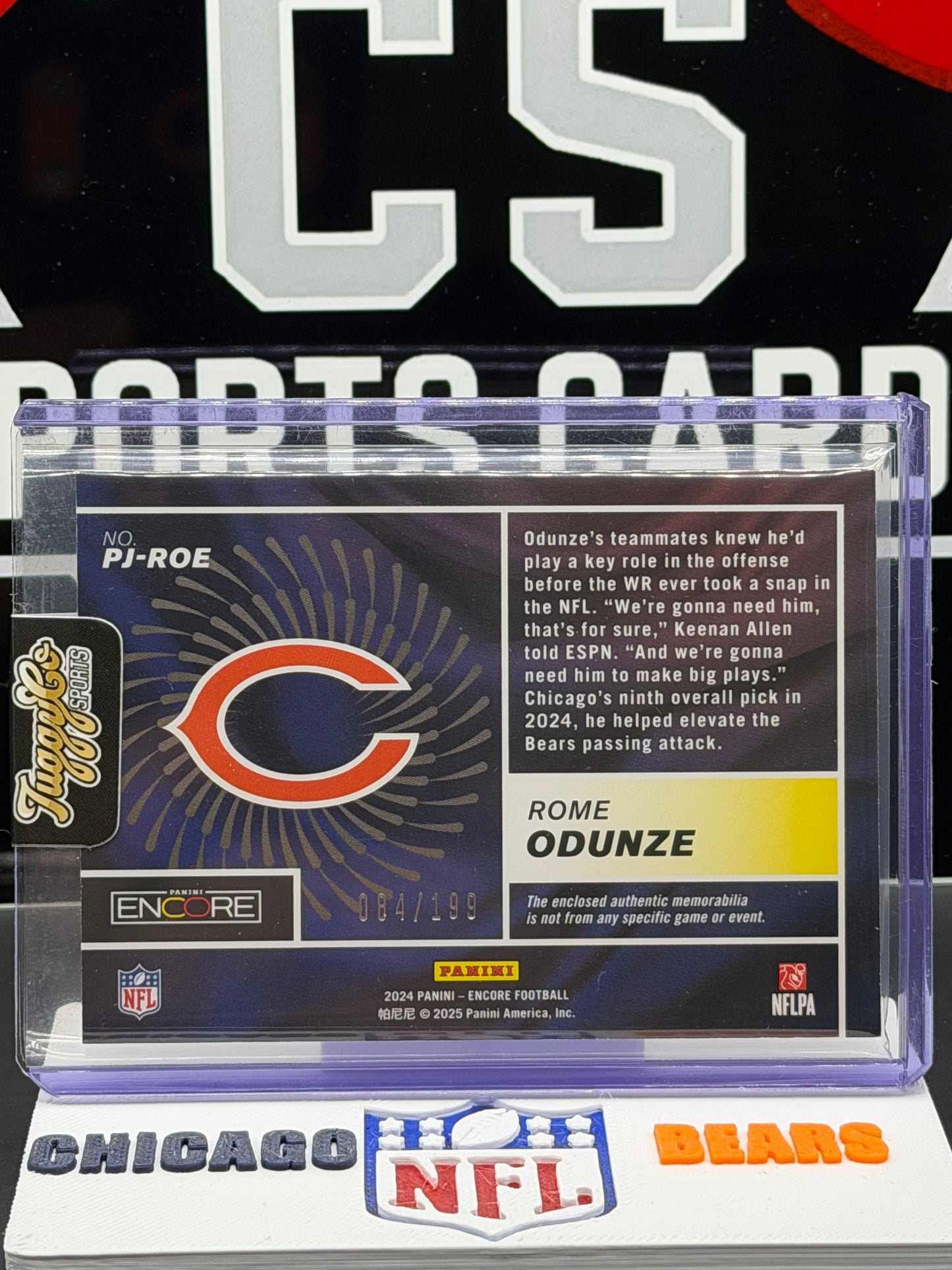 2024 Panini Encore Rome Odunze Rookie Patch /199 Bears RC Jersey 084/199