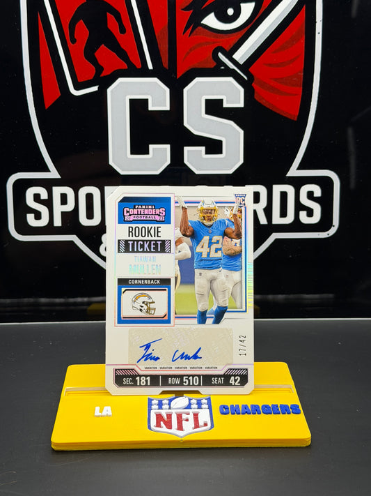 2023 Contenders Tiawan Mullen Rookie Ticket Auto VAR /42 Chargers RC 17/42