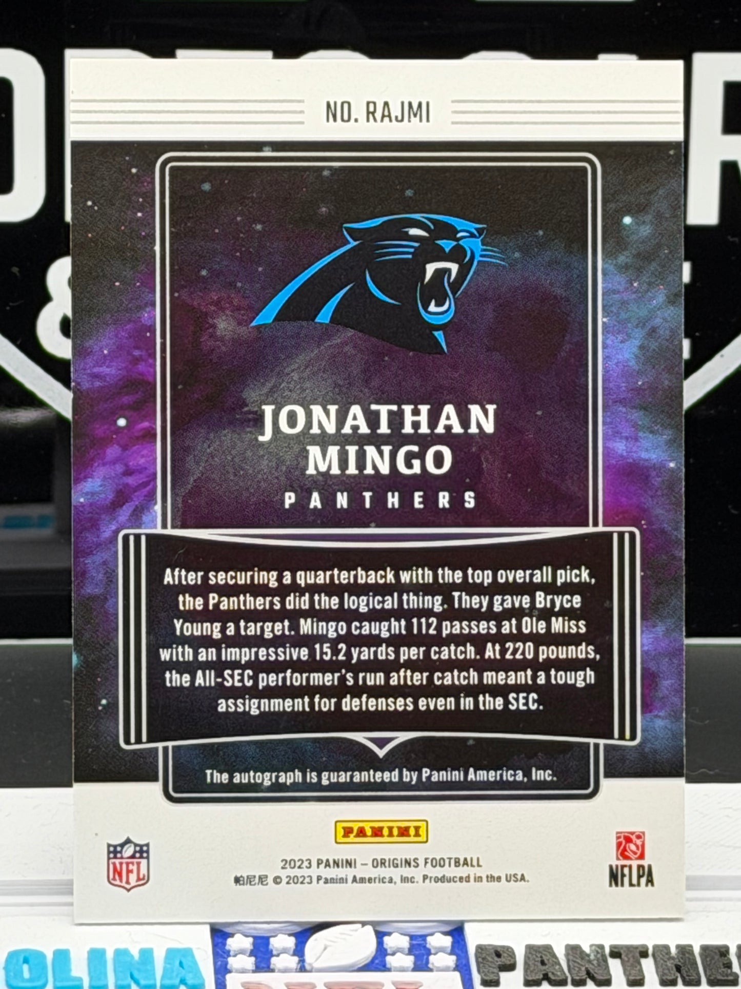 2023 Panini Origins Jonathan Mingo RC Auto Panthers Rookie Autograph