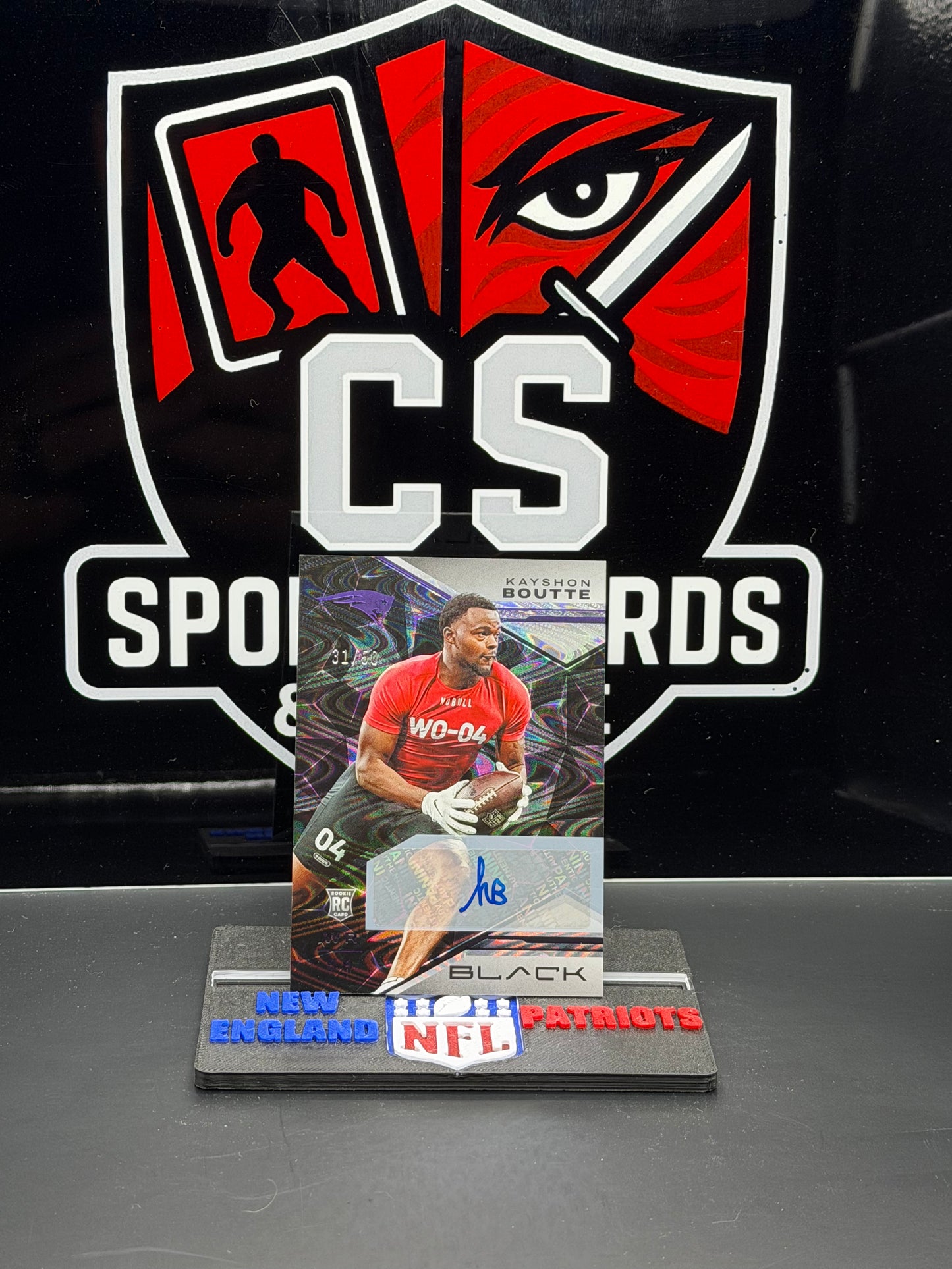 2023 Panini Black Kayshon Boutte Rookie Auto /50 Patriots On Card Autograph