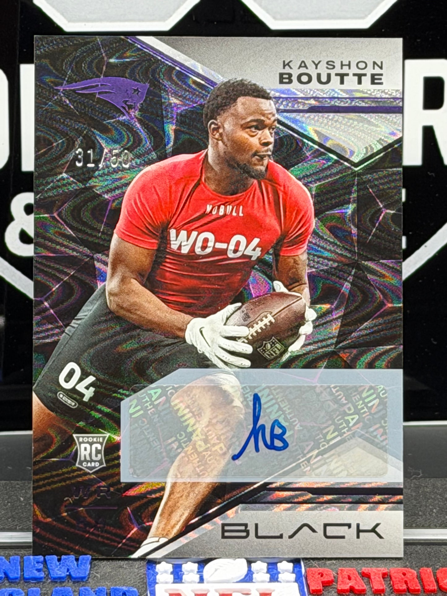 2023 Panini Black Kayshon Boutte Rookie Auto /50 Patriots On Card Autograph