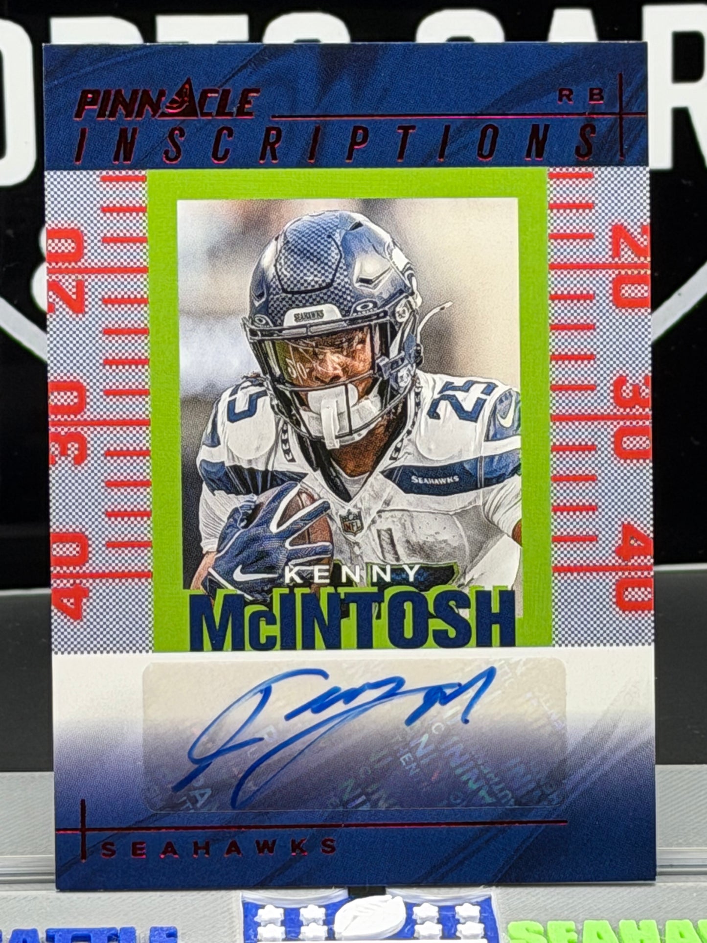 2024 Panini Encore Kenny McIntosh Pinnacle Inscriptions Auto /50 PI-KMH Seahawks 11/50