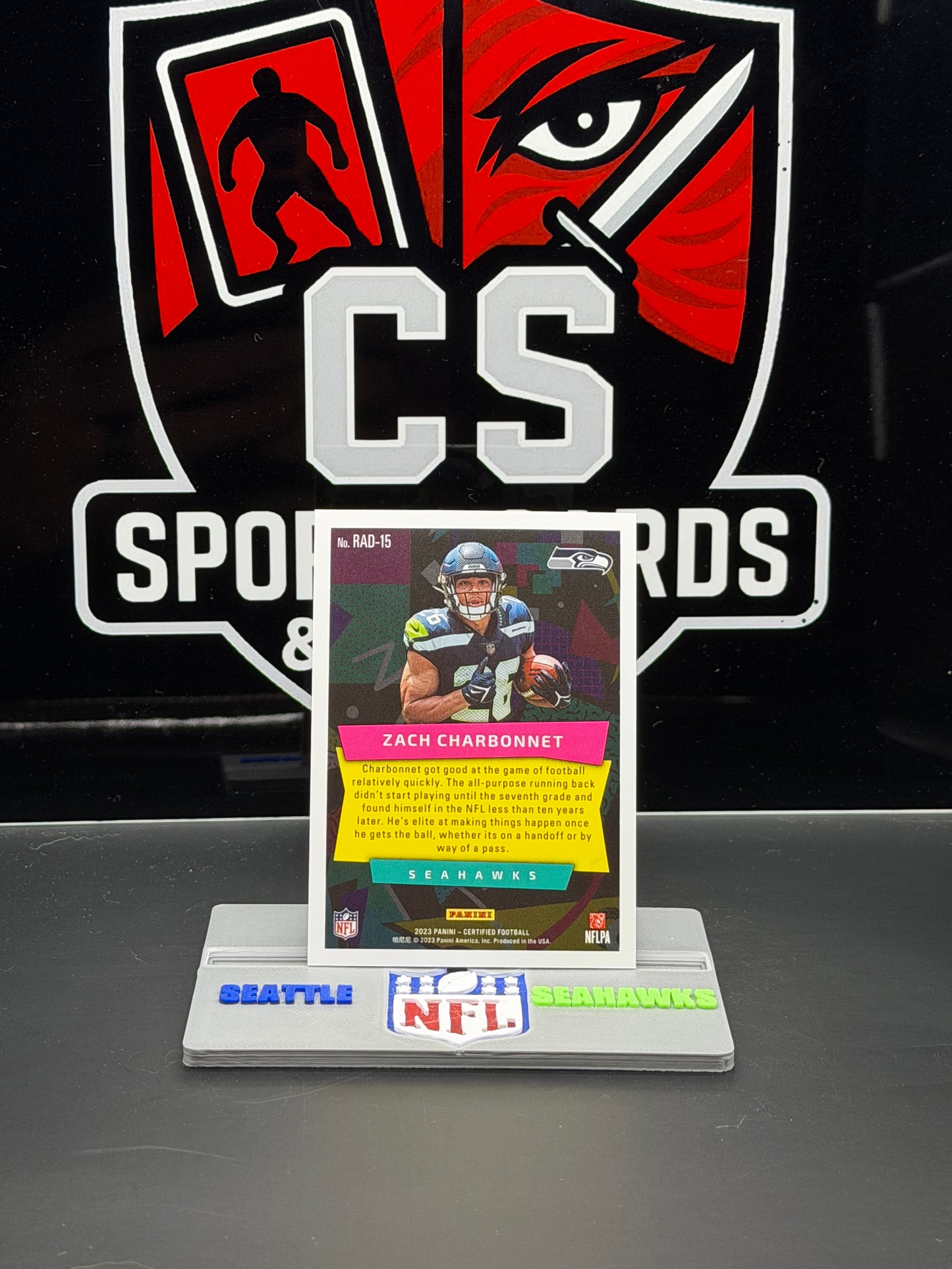 2023 Panini Certified Radical Rookies Zach Charbonnet RC RAD-15 Seahawks